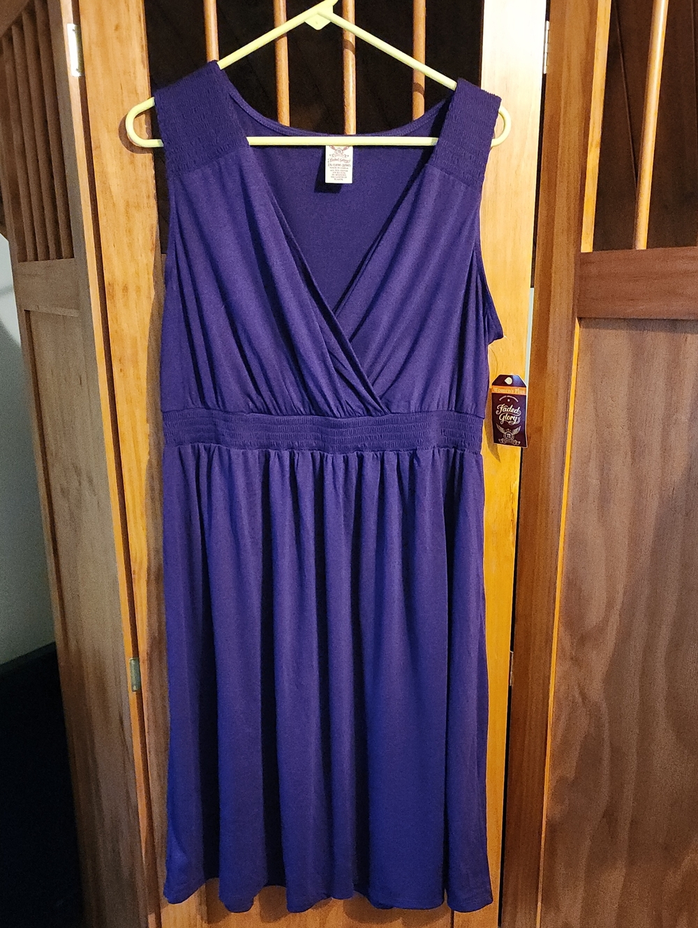 Faded Glory Purple Sleeveless Surplice Midi Dress
